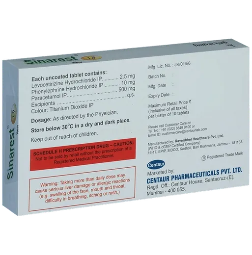 sinarest lp tablet 10's